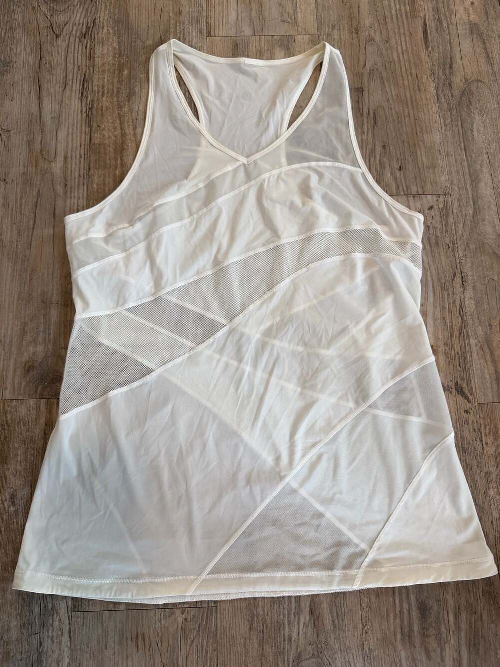 Lululemon Mind Over Miles Tank Top White Mesh Racerback